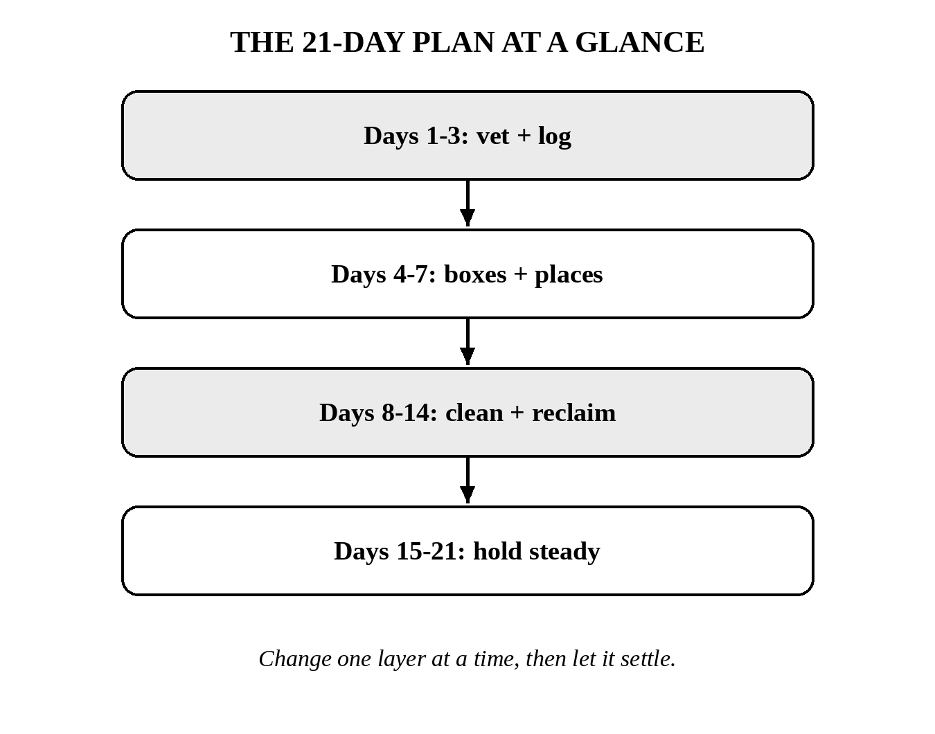 the 21-day plan at a glance